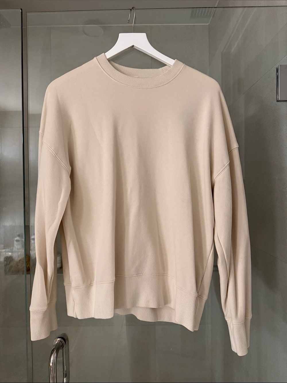 Vuori womens Crewneck Sweater in Light Beige